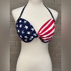 Xhilaration Red and Blue Star-Stripe Bikini Top D-DD